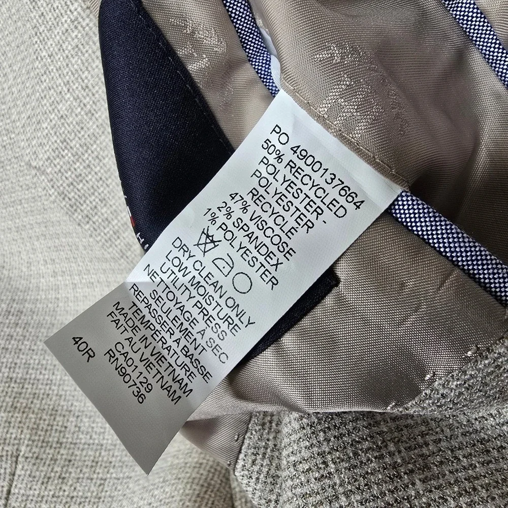 Tommy Hilfiger Conrad Sport Coat Mens 40R White Tan Modern Fit Blazer‎ $295 NEW